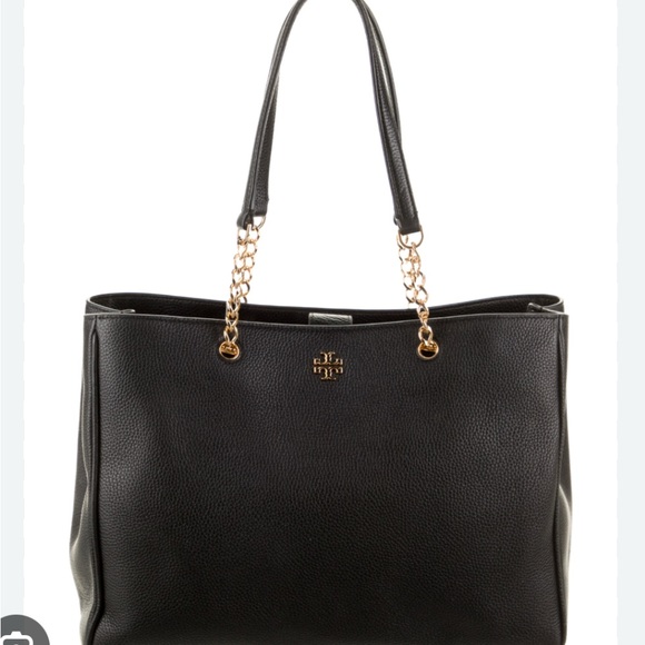 Tory Burch Handbags - Tory Burch Black Leather Tote Bag